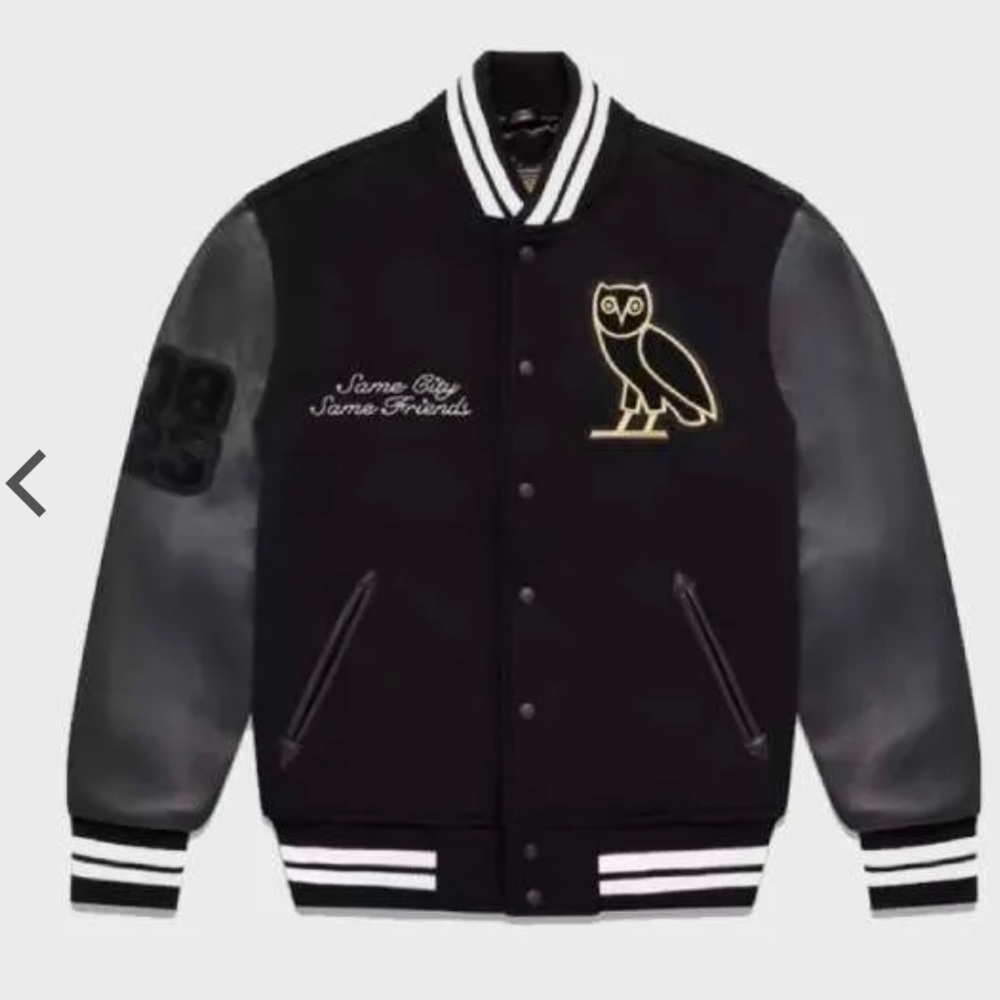 OVO Black and Gold Varsity Bomber Jacket